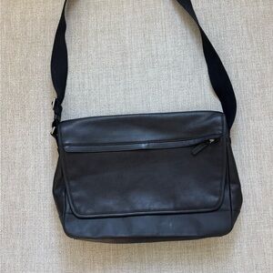 Coach Black Pebbled Leather Messenger Bag